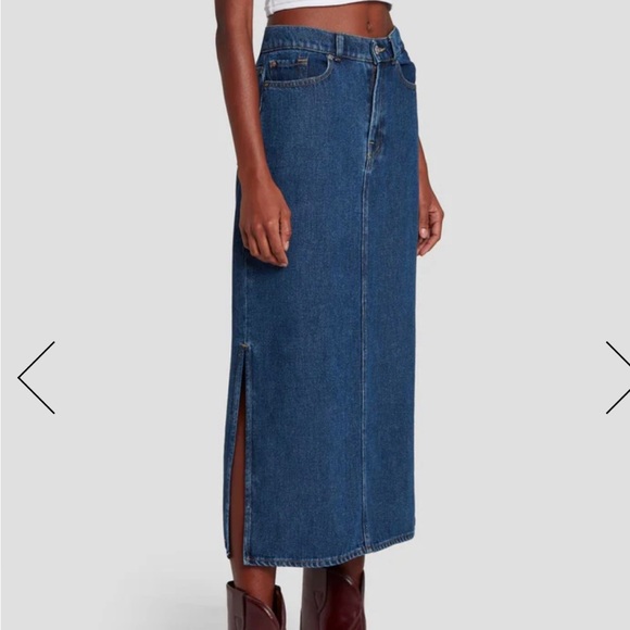 7 for all Mankind Denim Maxi Skirt - Blue Note - Picture 1 of 5